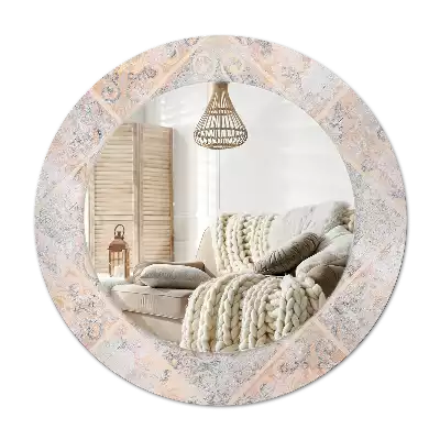 Okrúhle zrkadlo s potlačeným rámom Brúsené dlaždice