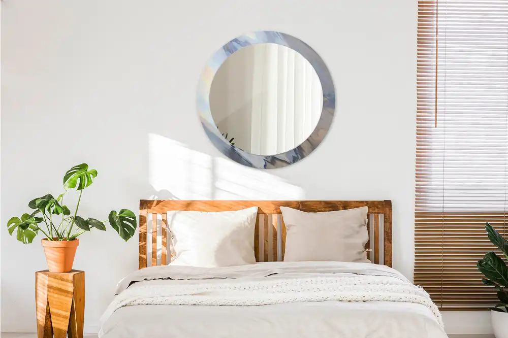 Okrúhle dekoračné zrkadlo na stenu Abstraktné vlny