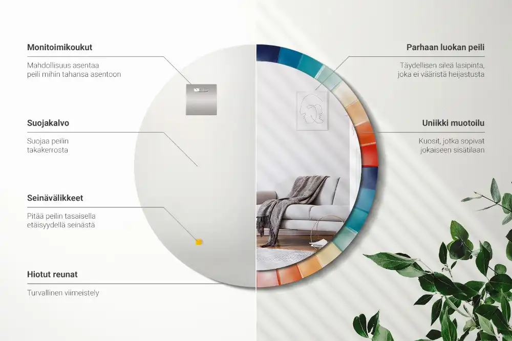 Okrúhle dekoračné zrkadlo na stenu Farebné lúče dlaždíc