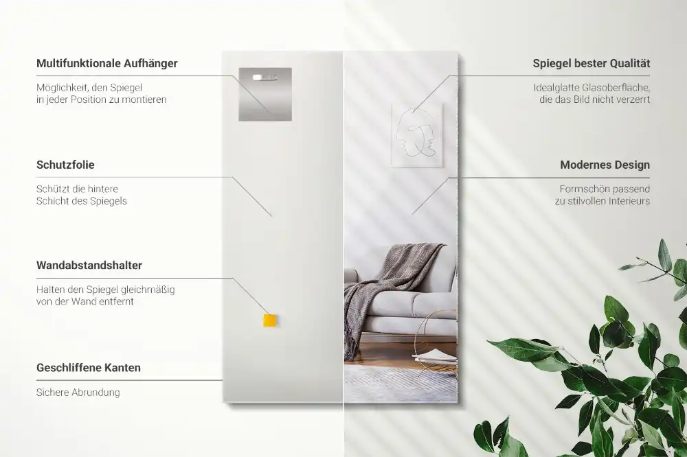 Obdžnikové zrkadlo bez rámu moderné