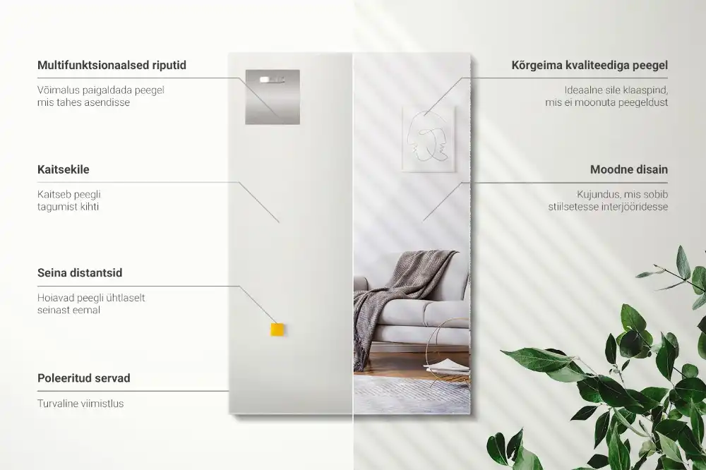 Obdžnikové zrkadlo bez rámu moderné