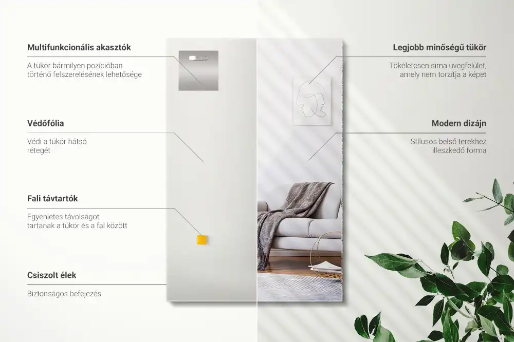 Obdžnikové zrkadlo bez rámu moderné