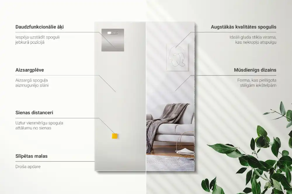 Obdžnikové zrkadlo bez rámu moderné