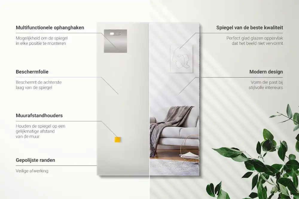 Obdžnikové zrkadlo bez rámu moderné