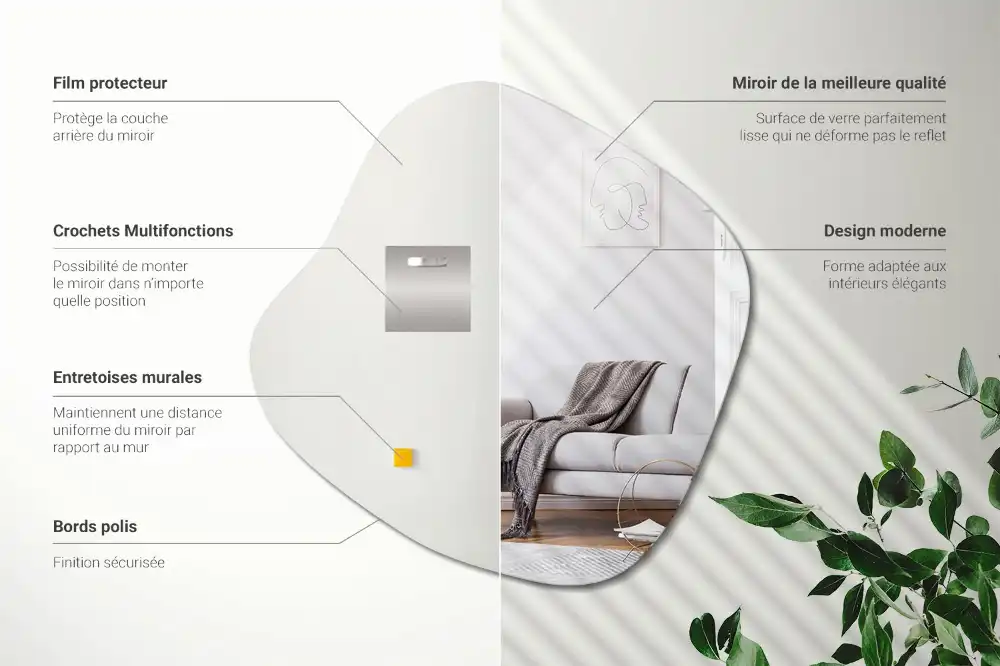 Zrkadlo v tvare škvrny efektowný doplnok