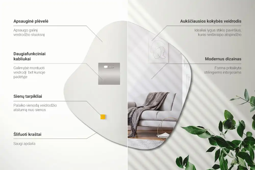 Zrkadlo v tvare škvrny efektowný doplnok