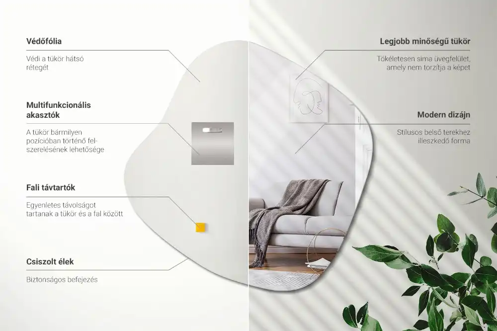 Zrkadlo v tvare škvrny efektowný doplnok