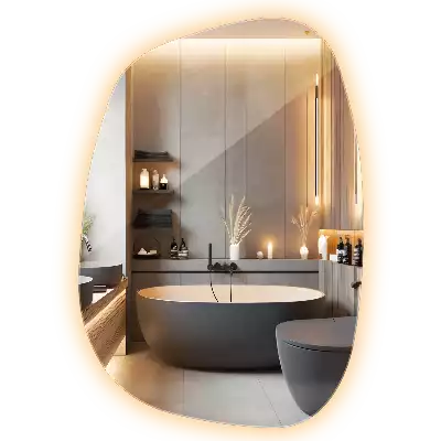 Organické zrkadlo so svetlom bezrámové