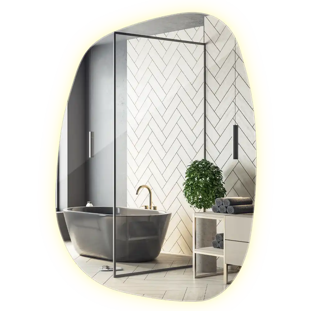 Organické zrkadlo so svetlom bezrámové