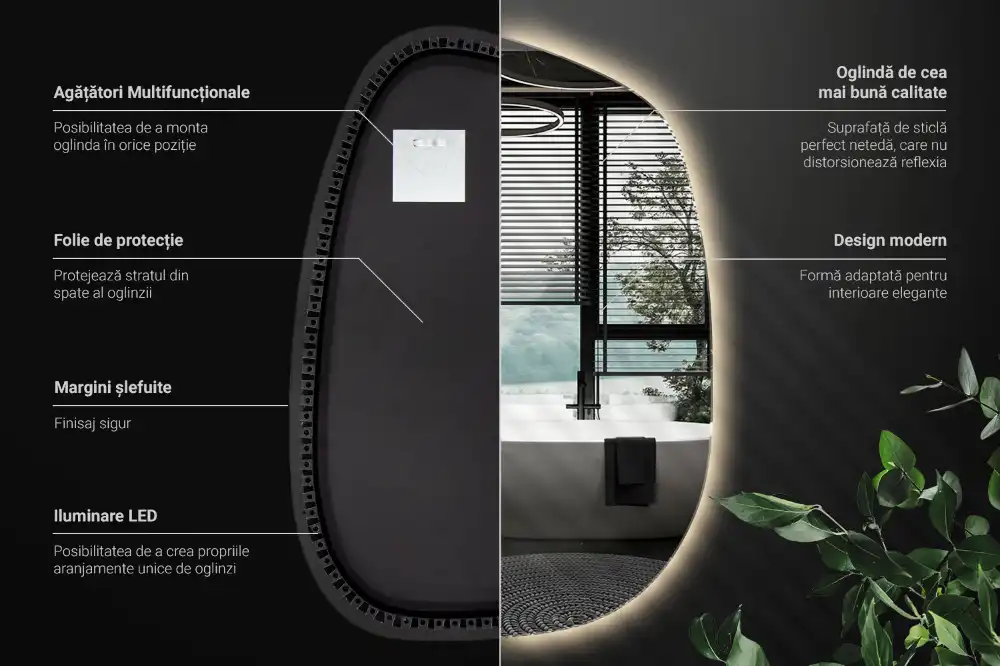 Organické zrkadlo so svetlom bezrámové