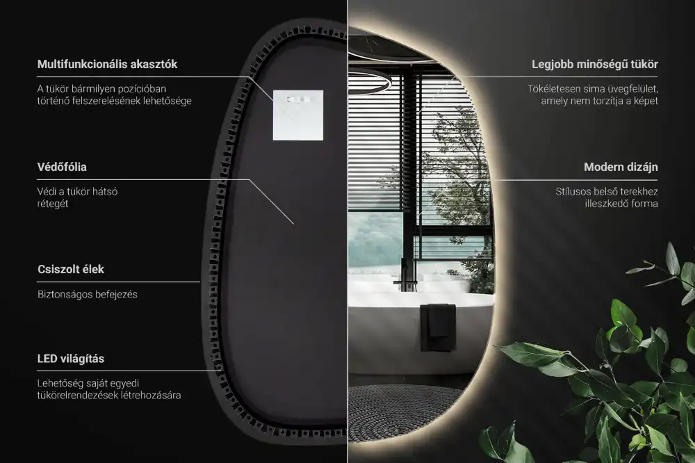 Organické zrkadlo so svetlom bezrámové