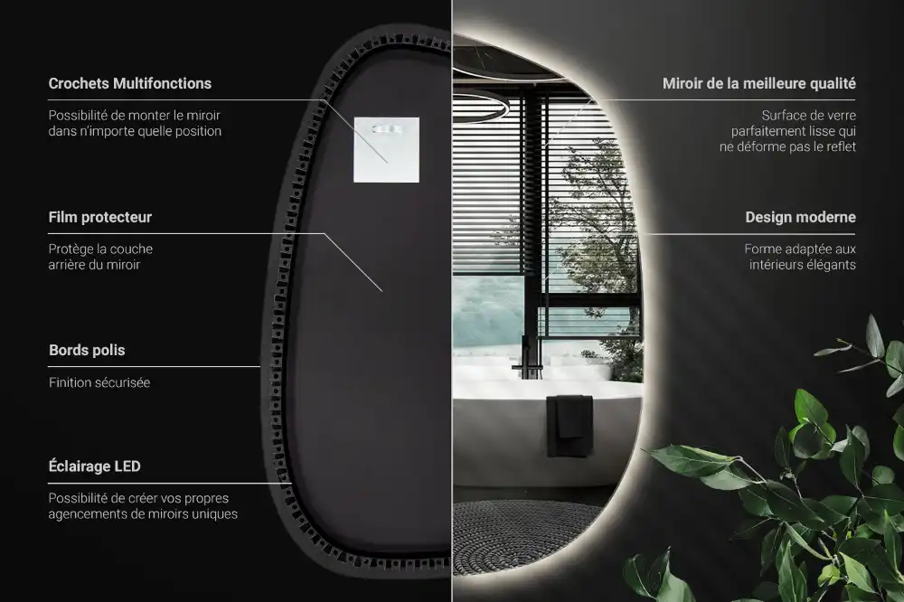 Organické zrkadlo so svetlom bezrámové