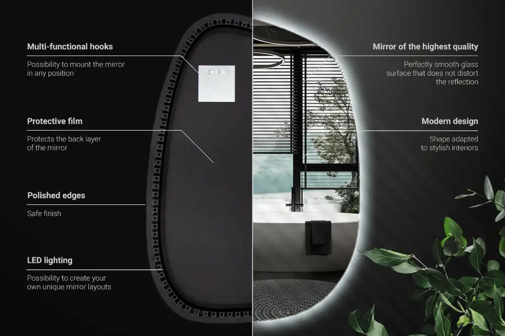 Organické zrkadlo so svetlom bezrámové