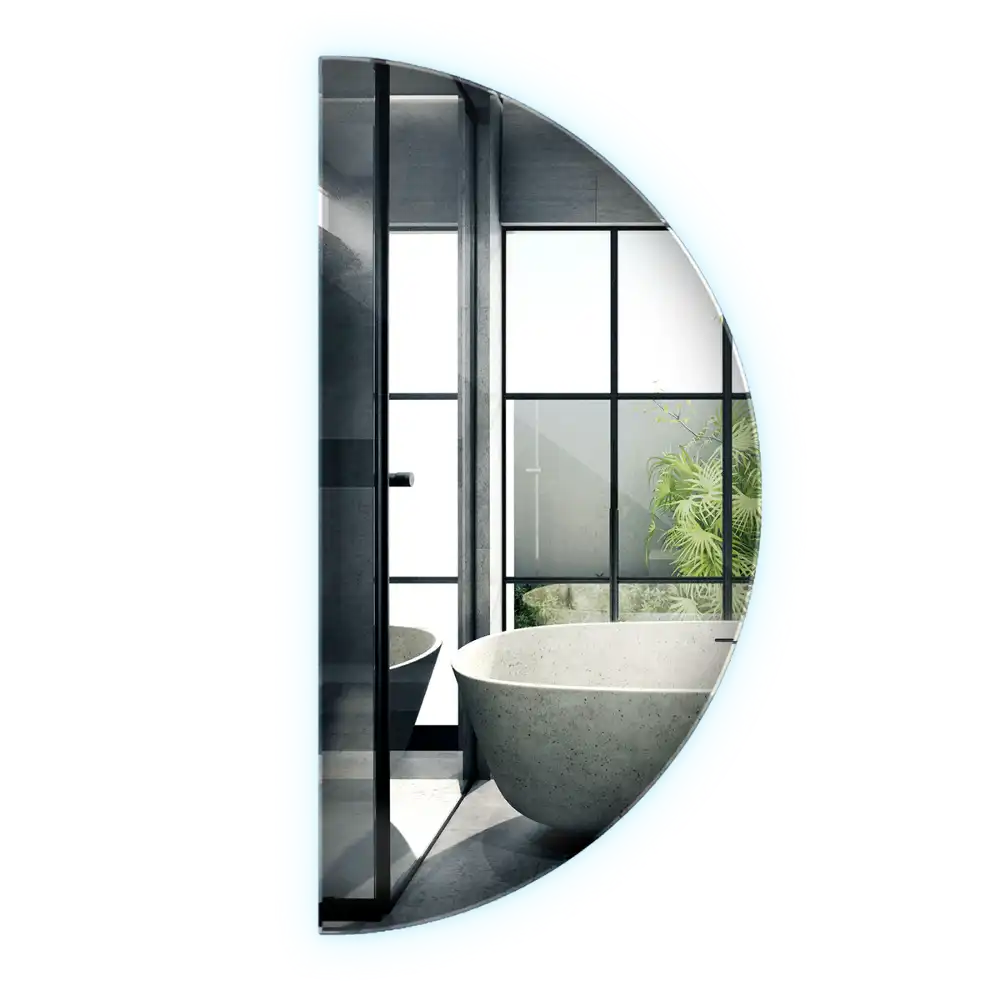 LED Polkruhové Zrkadlo štýlový doplnok