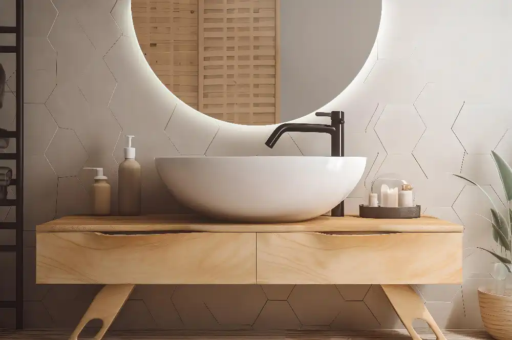 LED Polkruhové Zrkadlo štýlový doplnok