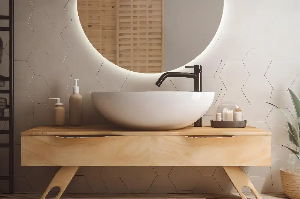 LED Polkruhové Zrkadlo štýlový doplnok