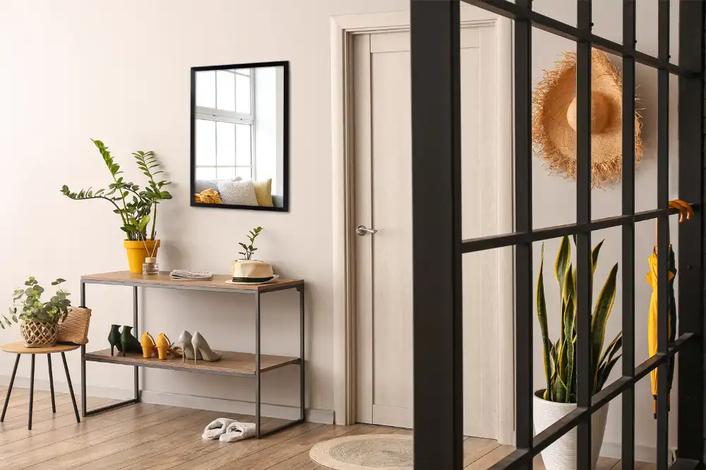 Obdĺžnikové zrkadlo nástenné s čiernym rámom