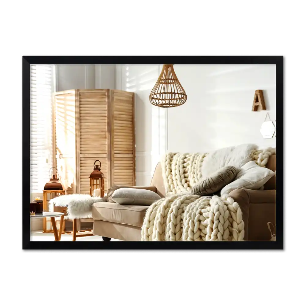 Obdĺžnikové zrkadlo nástenné s čiernym rámom