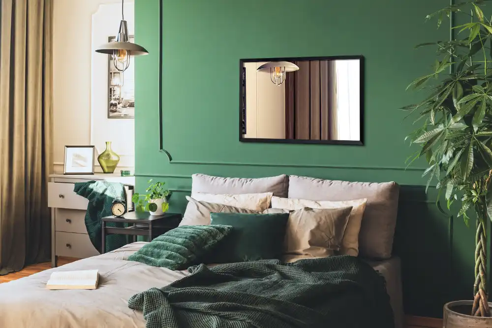 Obdĺžnikové zrkadlo nástenné s čiernym rámom