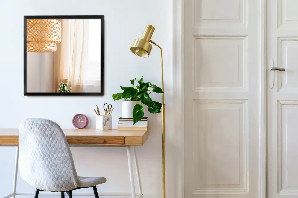 Obdĺžnikové zrkadlo nástenné s čiernym rámom