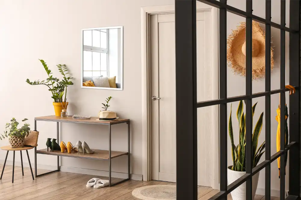 Obdĺžnikové zrkadlo ozdobné s bielym rámom