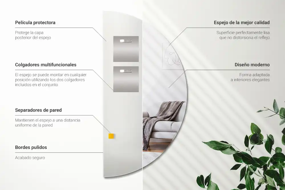 Polkruhové Zrkadlo nástenné bez rámu