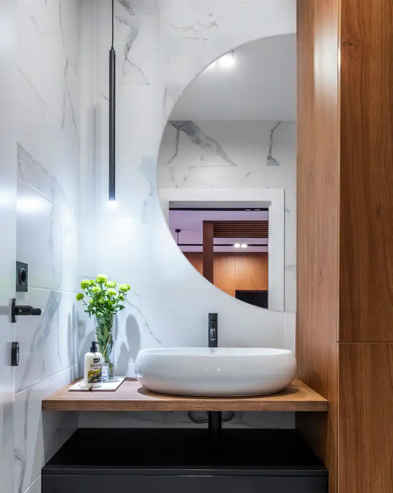 Polkruhové Zrkadlo nástenné bez rámu