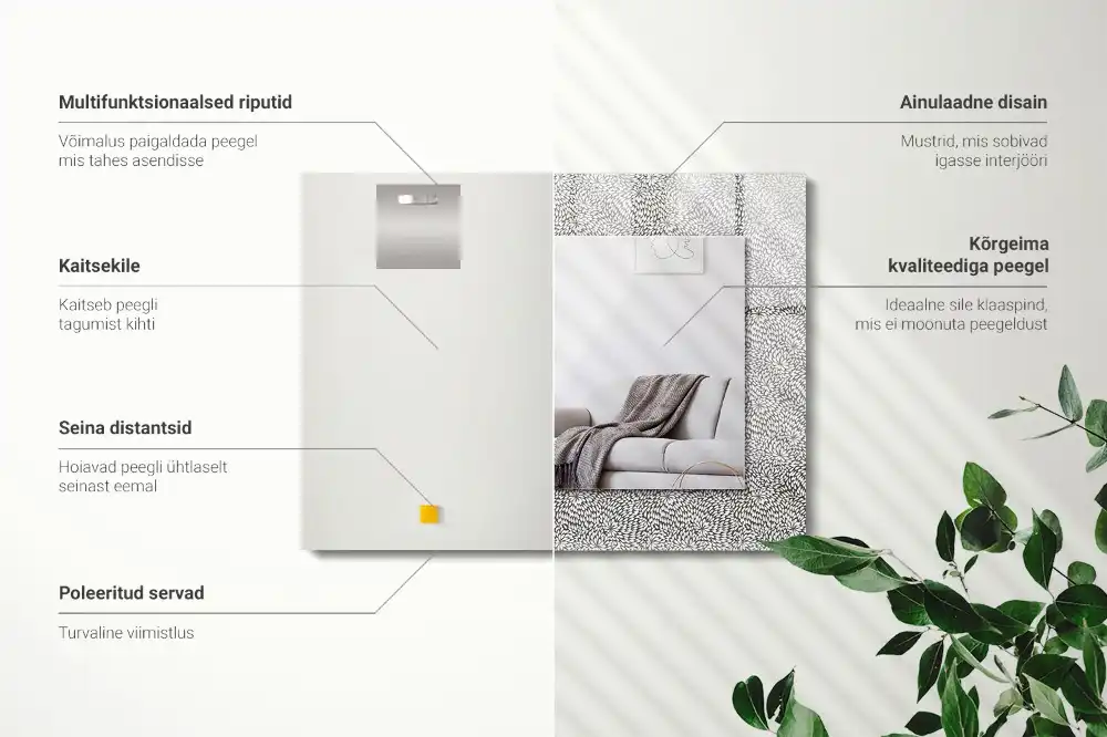 Obdĺžnikové zrkadlo s motívom 3D vzor