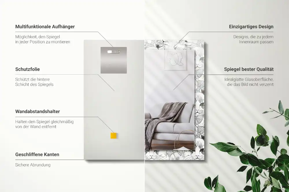 Obdĺžnikové zrkadlo s motívom Mačky v motýlikoch