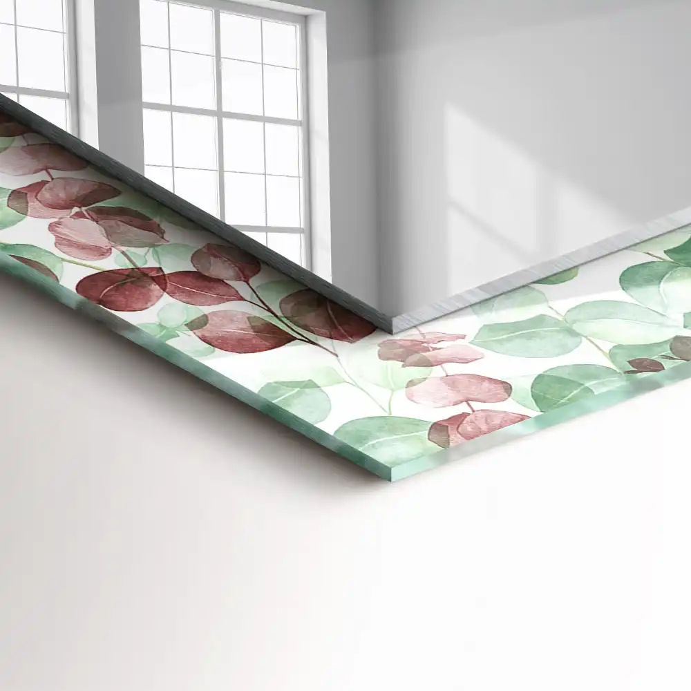 Obdĺžnikové dekoračné zrkadlo Akvarelové listy