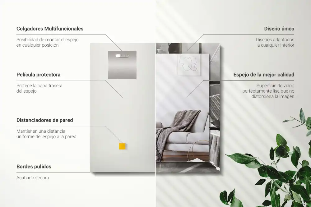 Obdĺžnikové dekoračné zrkadlo Banánové listy