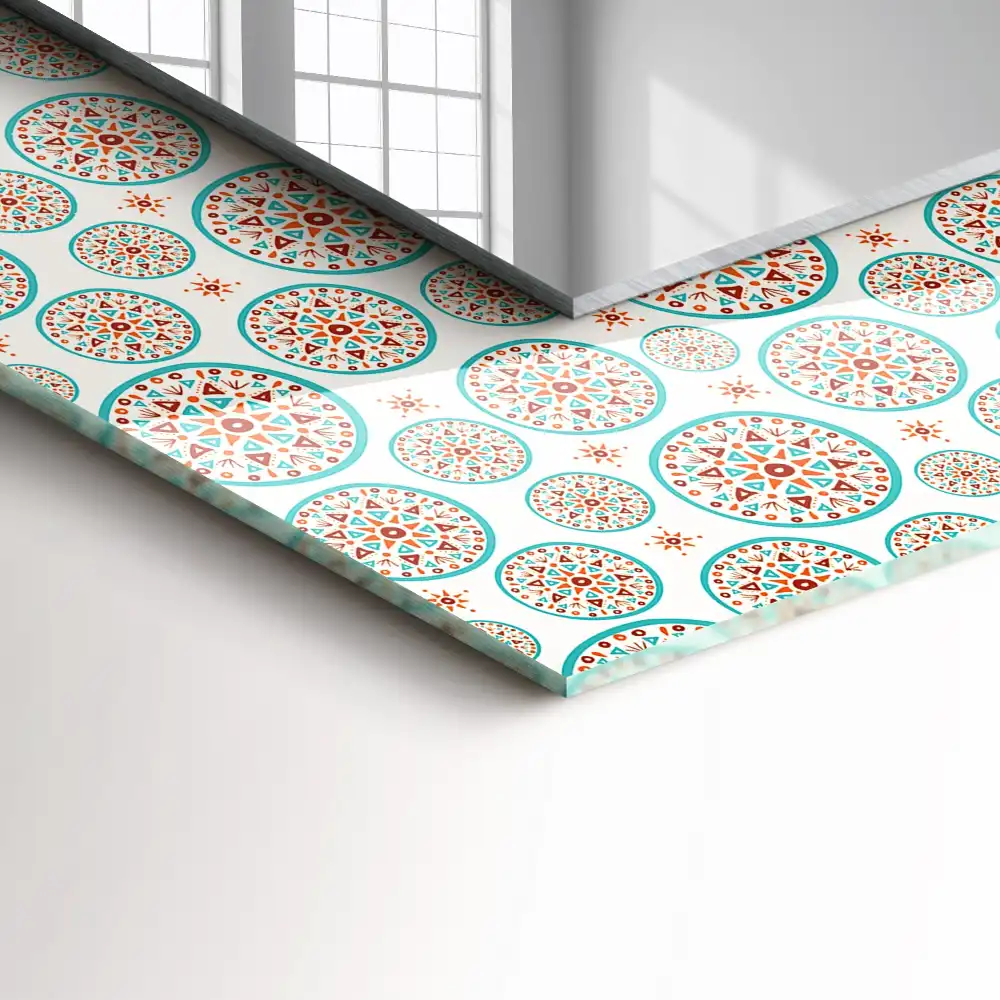 Obdĺžnikové zrkadlo s motívom Farebný kruhový vzor