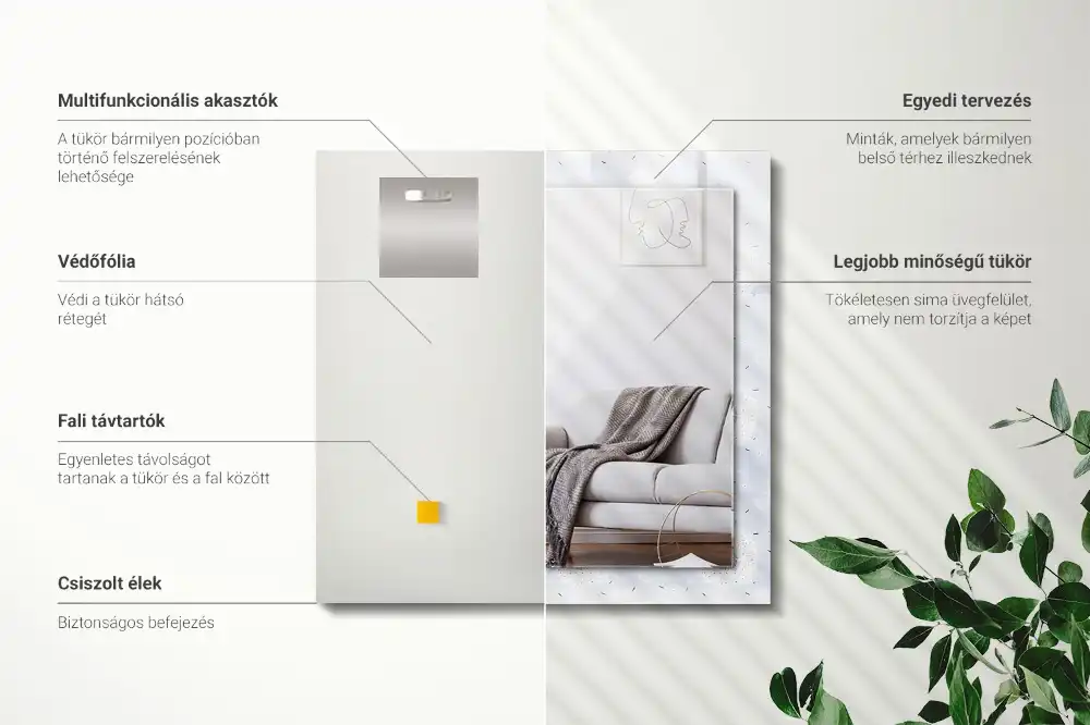 Obdĺžnikové ozdobné zrkadlo Kvety púpavy