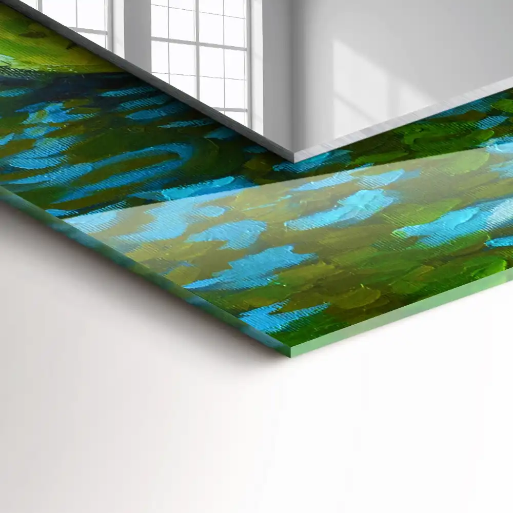 Obdĺžnikové ozdobné zrkadlo Jazierko s leknami