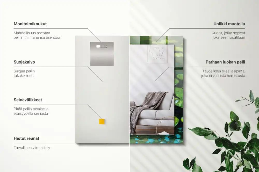 Obdĺžnikové ozdobné zrkadlo Jazierko s leknami