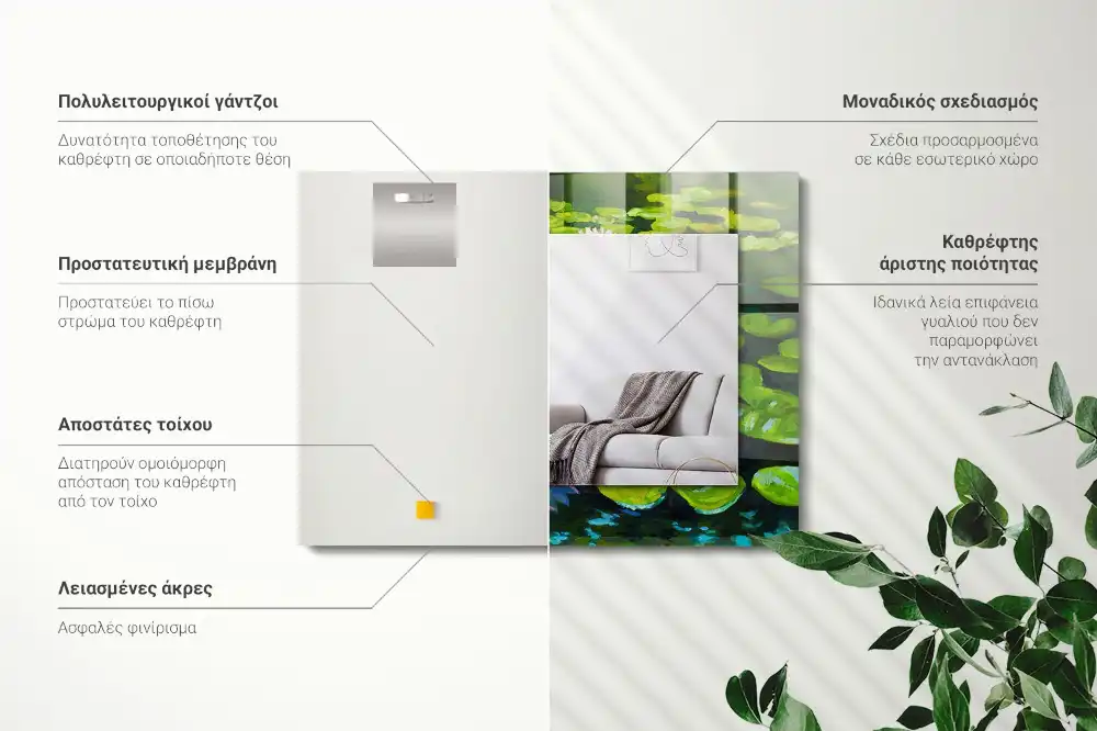 Obdĺžnikové ozdobné zrkadlo Jazierko s leknami