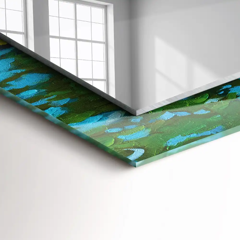 Obdĺžnikové ozdobné zrkadlo Jazierko s leknami