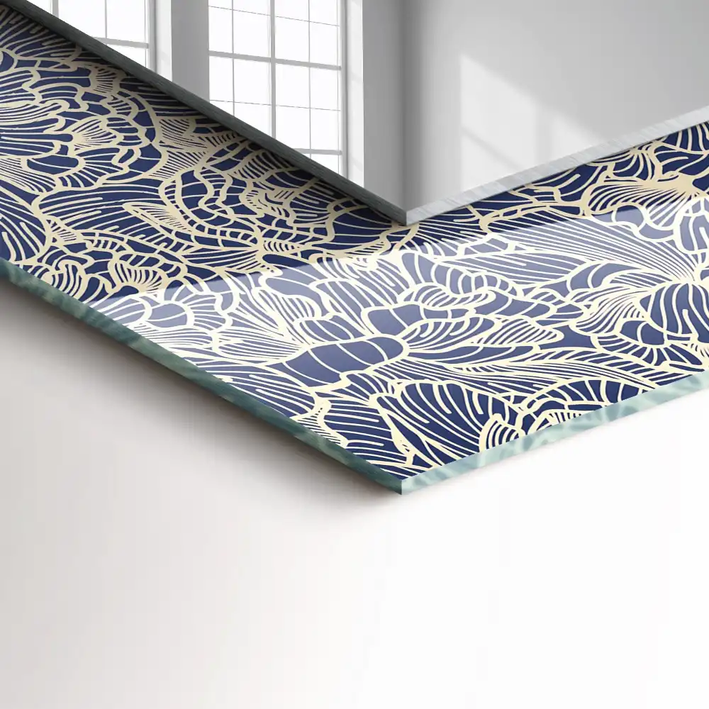 Obdĺžnikové dekoračné zrkadlo Kvetinový vzor látky