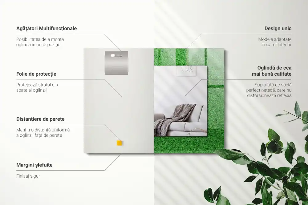 Obdĺžnikové zrkadlo s motívom Zelená tráva