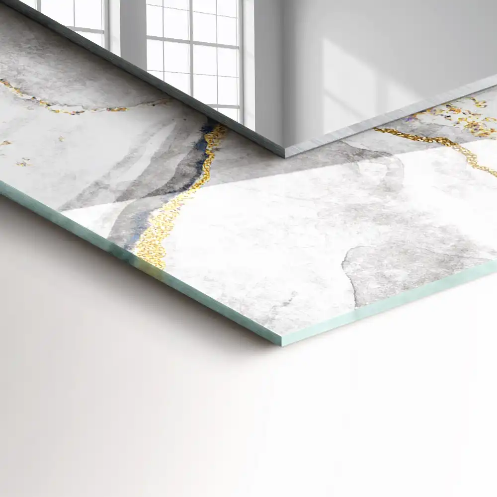 Obdĺžnikové zrkadlo s motívom Žilkový mramor