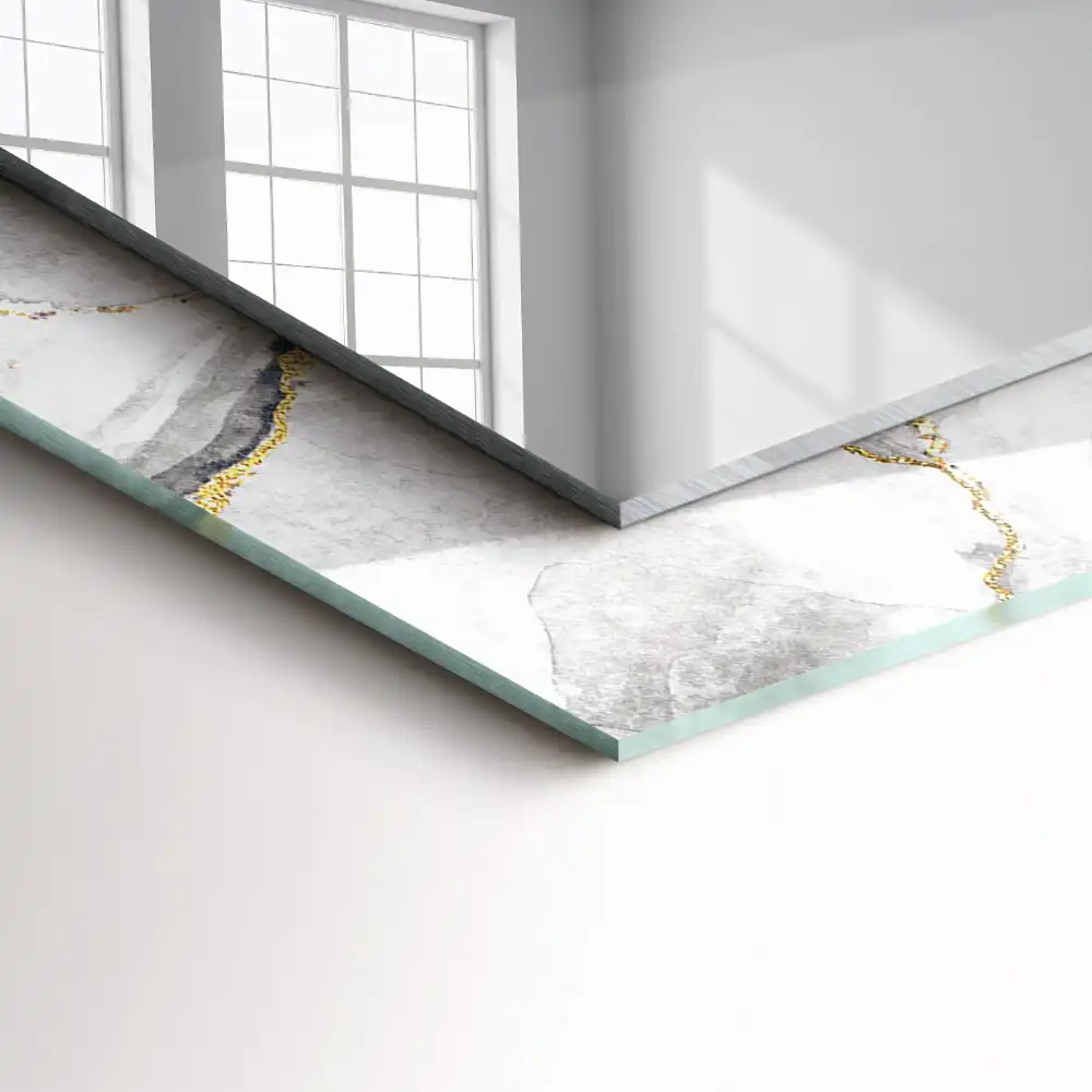 Obdĺžnikové zrkadlo s motívom Žilkový mramor