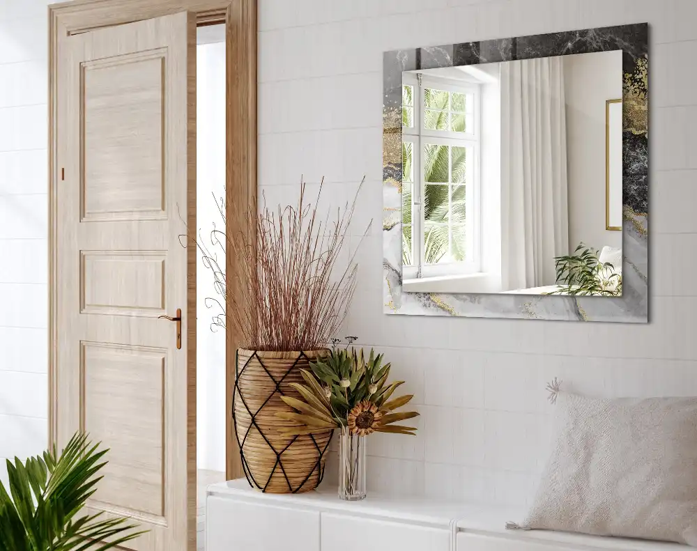 Obdĺžnikové ozdobné zrkadlo Abstraktné mramorové žily