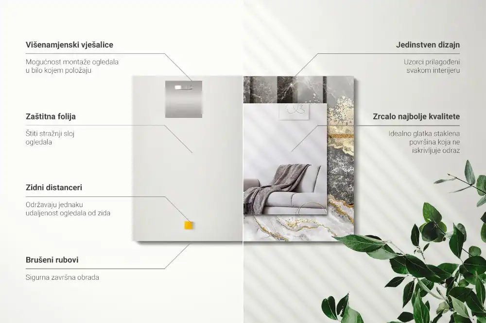 Obdĺžnikové ozdobné zrkadlo Abstraktné mramorové žily