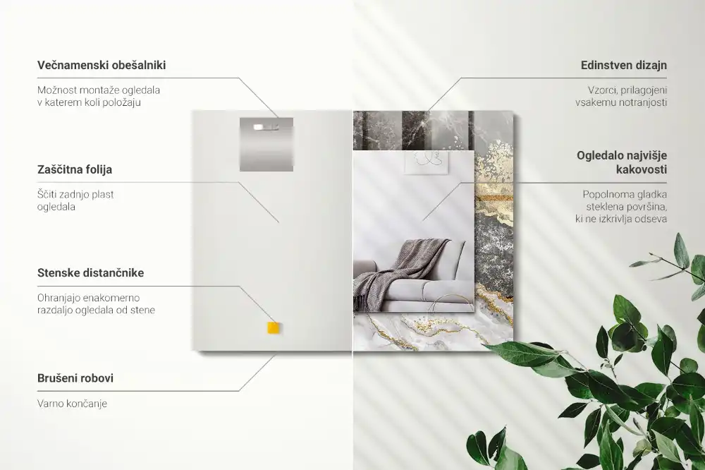 Obdĺžnikové ozdobné zrkadlo Abstraktné mramorové žily