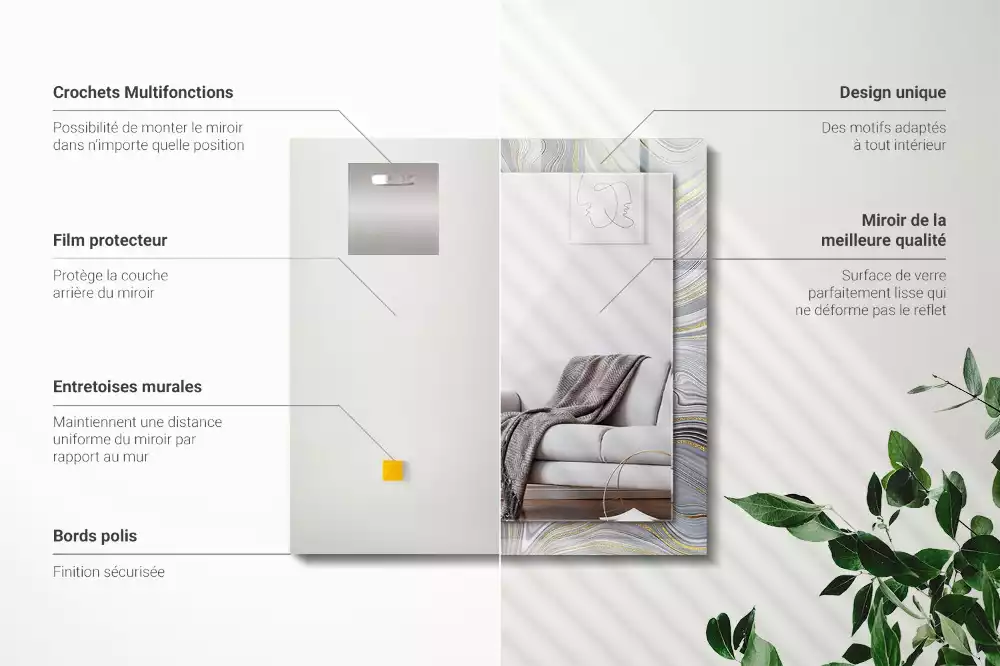 Obdĺžnikové ozdobné zrkadlo Abstraktné mramorové vzory