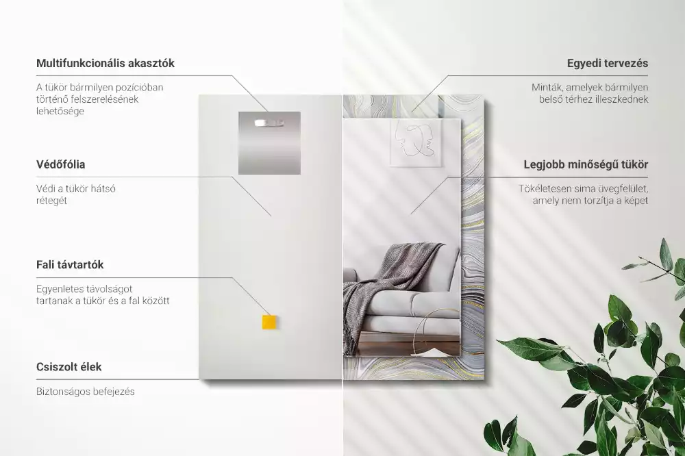 Obdĺžnikové ozdobné zrkadlo Abstraktné mramorové vzory