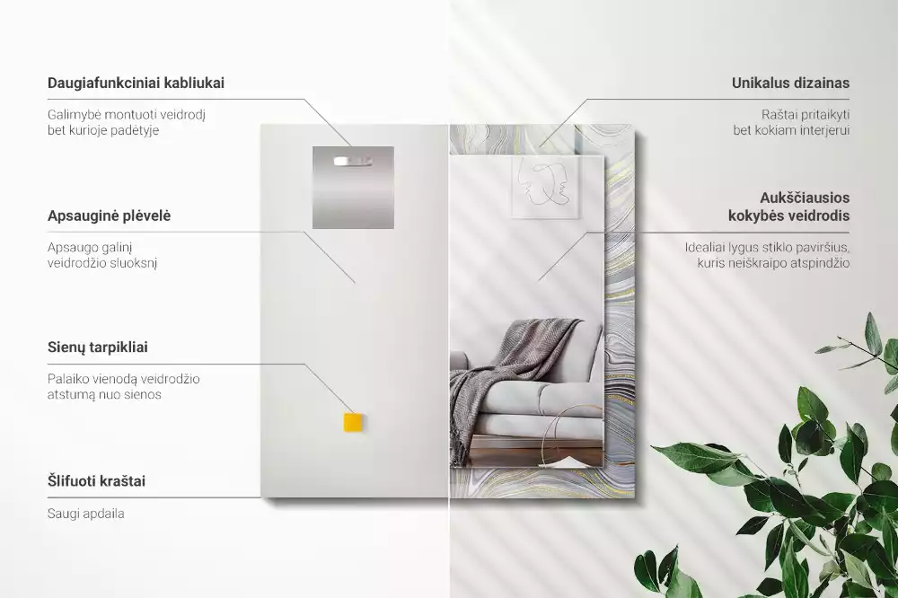 Obdĺžnikové ozdobné zrkadlo Abstraktné mramorové vzory