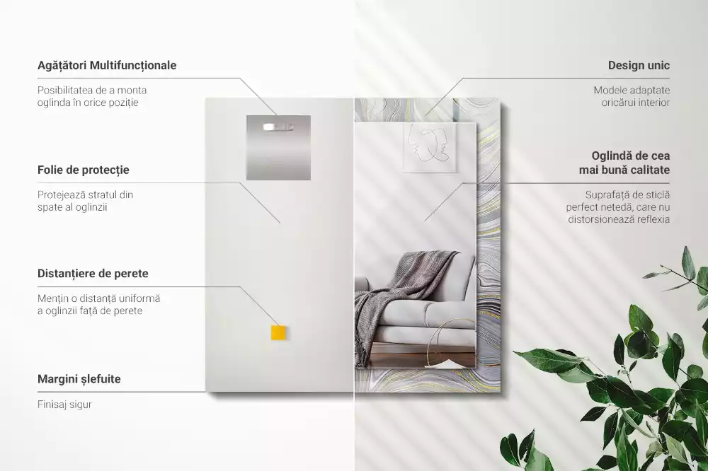 Obdĺžnikové ozdobné zrkadlo Abstraktné mramorové vzory