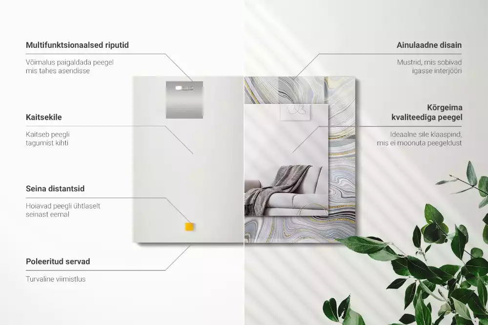 Obdĺžnikové ozdobné zrkadlo Abstraktné mramorové vzory