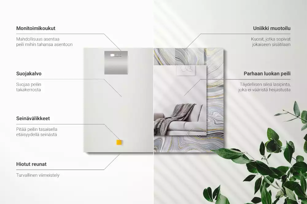 Obdĺžnikové ozdobné zrkadlo Abstraktné mramorové vzory